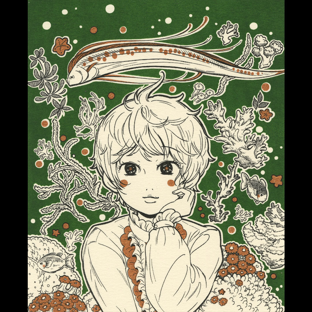アート作品の案に使えそうな子供の絵 絵画インテリアアート「限りない世界」 (One's childhood